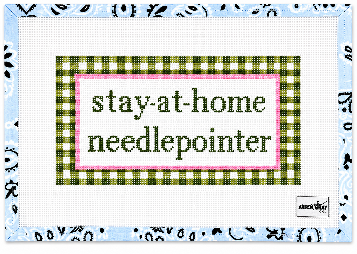 Gingham Stay-at-home-needlepointer