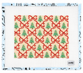 Holiday bows and trees pillow, tray canvas