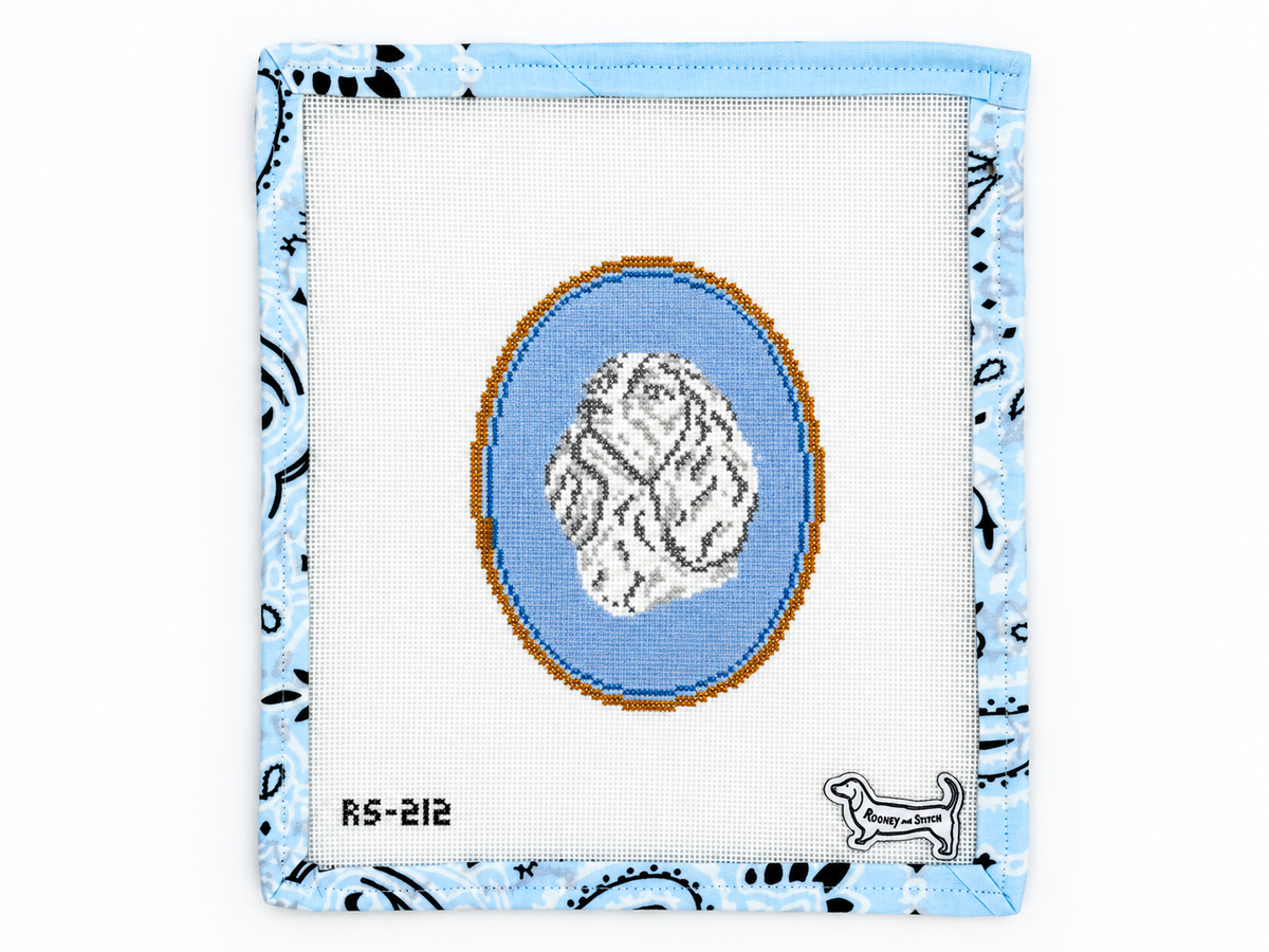 Shop Cameo Cavalier King Charles by Atlantic Blue Canvas at Fair Isle Needleworks. A 3 x 5-inch needlepoint canvas on 18 mesh. Threads not included.