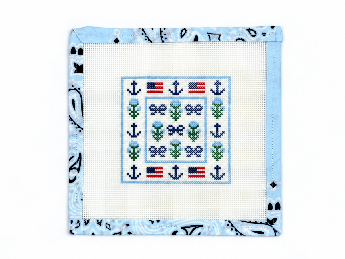 Shop Lady Nantucket by Atlantic Blue Canvas, a 4.25" x 4" needlepoint canvas on 13 mesh. Unstitched; threads not included.