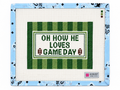 Shop Oh How He Loves Gameday AWD226 by August Design Works, a needlepoint canvas on 13 mesh. Available at Fair Isle Needleworks. Threads not included.