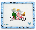 Stitch Storybook Elephants on a Tandem Bike by CMC Stitches. This 18-mesh needlepoint canvas measures 4.5 x 3.7 inches. Threads sold separately.