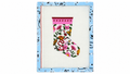 Shop Gucci Garden Mini Stocking by C'ate La Vie, a 4.5" x 6" needlepoint canvas on 18 mesh. Unstitched canvas; threads not included.
