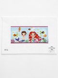 Shop the Funda Scully Merkids 18-mesh needlepoint canvas, 4.25" x 9.75". Hand-painted artisan design, sold unthreaded and unstitched.