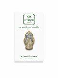 Wicker Ginger Jar with Bow Needleminder