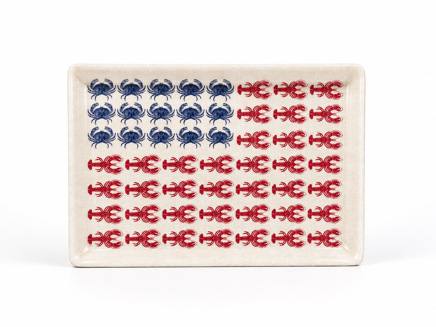 Americana Summer Lobster and Crab Flag Trinket Tray