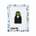 Hand-painted Dracula needlepoint canvas by KCN Designers. 13 mesh, 2.25 x 3". Threads not included. Shop premium Halloween canvases.