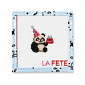 Hand-painted Panda "Party Animals" needlepoint canvas by La Fete. 13 mesh, 3x3" design. Threads not included. Shop premium birthday canvases.