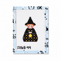Hand-painted Black Witch needlepoint canvas by KCN Designers. 13 mesh, 2.25 x 3". Threads not included. Shop premium Halloween canvases.