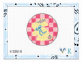 Hand-painted Bunny with Sprinkle Ears needlepoint canvas by The Collection. 18 mesh, 4" round design. Threads not included. Shop premium Easter canvases.