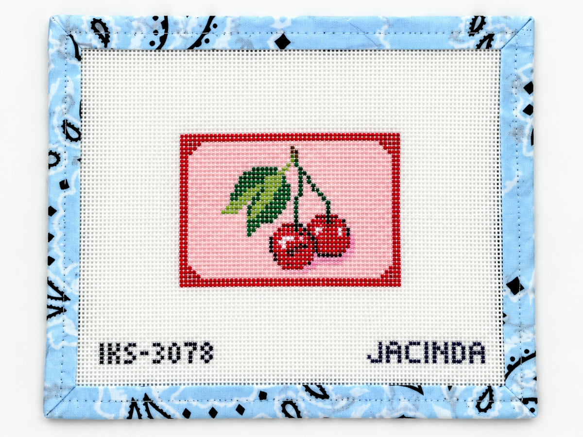 Stitch an East Coast needlepoint canvas by Ivy Thread. The coastal design measures 3.6 x 4.75 inches and arrives without threads or pre-stitching.
