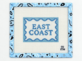 Stitch an East Coast needlepoint canvas by Ivy Thread. The coastal design measures 3.6 x 4.75 inches and arrives without threads or pre-stitching.