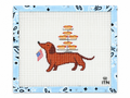 Glizzy Dawg needlepoint canvas by Ivy Thread Needlepoint on 18 mesh, 9.4" x 9.6". Canvas only; threads sold separately.