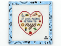 Stitch an If Lost Return to NYC needlepoint canvas by Ivy Thread. The 4-inch design is painted on 18-mesh canvas; threads are not included.