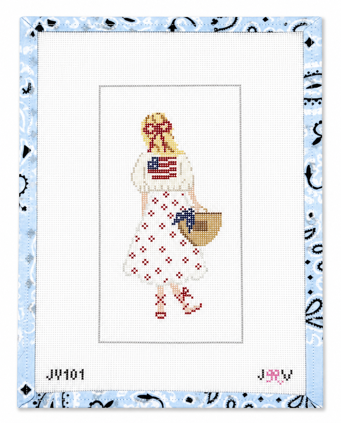 Flag Girl Needlepoint Canvas
