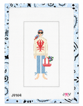 Lobster Sweater Pants Girl Needlepoint Canvas