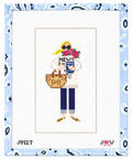 News & Flowers Girl Blonde Needlepoint Canvas