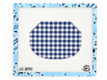 Shop Blue Gingham Kiss Lock by Jeni Sandberg. A 13 mesh needlepoint canvas with an approximately 5.2 x 7-inch design. Threads not included.