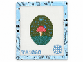 Fly Agaric needlepoint canvas by KCN Designers on 13 mesh, 3" x 4". Canvas only; threads sold separately.