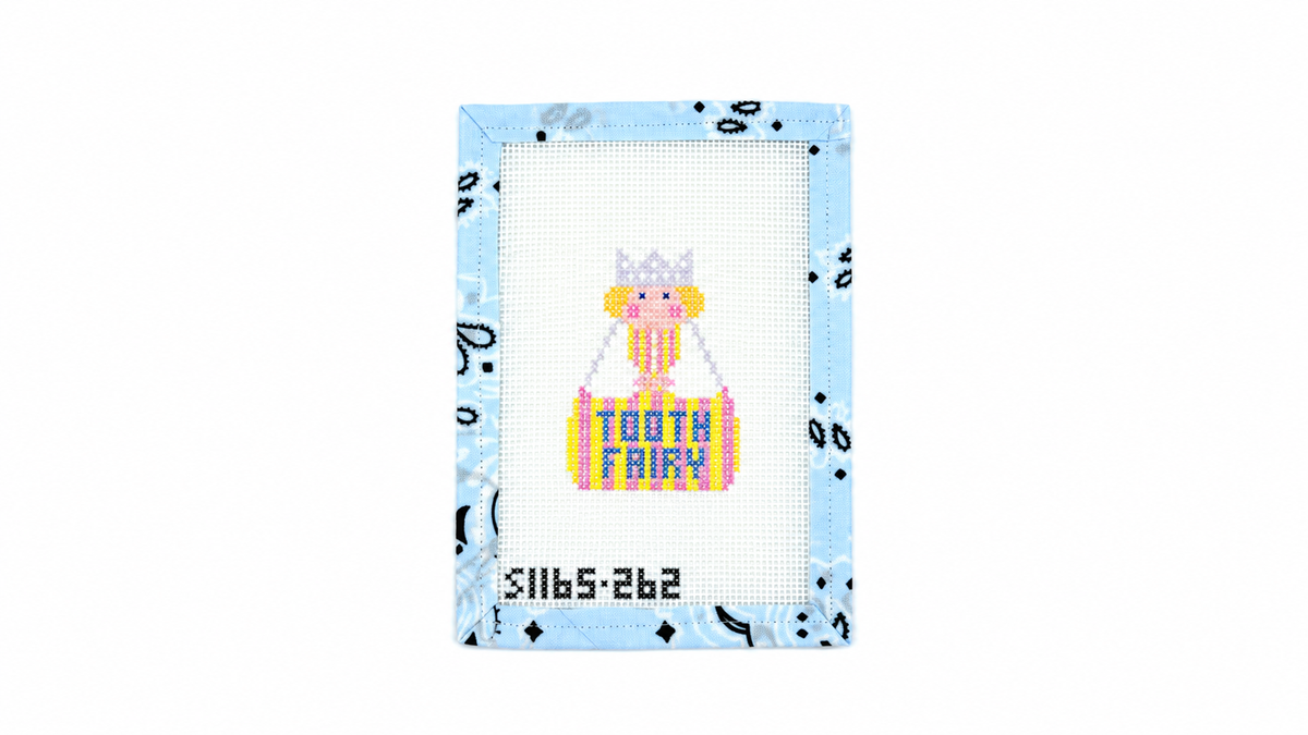 Shop the Tooth Fairy Angel needlepoint canvas by KCN Designers, featuring a 2.25 x 3-inch design on 13 mesh. Canvas only; threads not included.