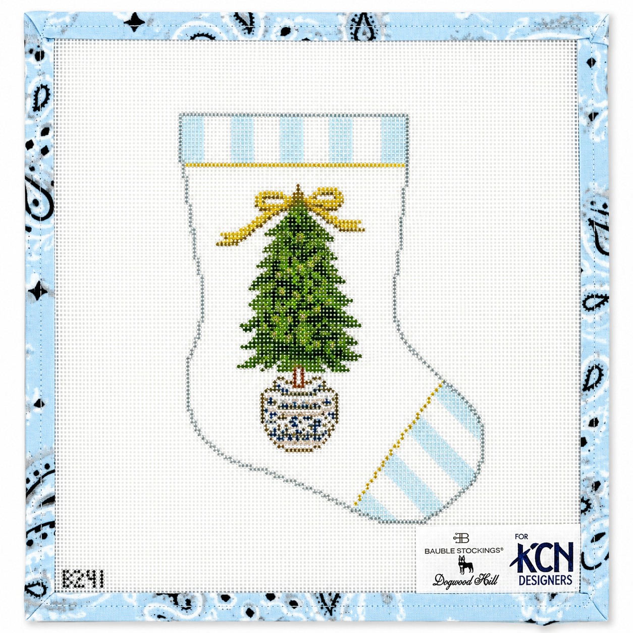 Trim the Tree Ornament Sized Stocking Canvas