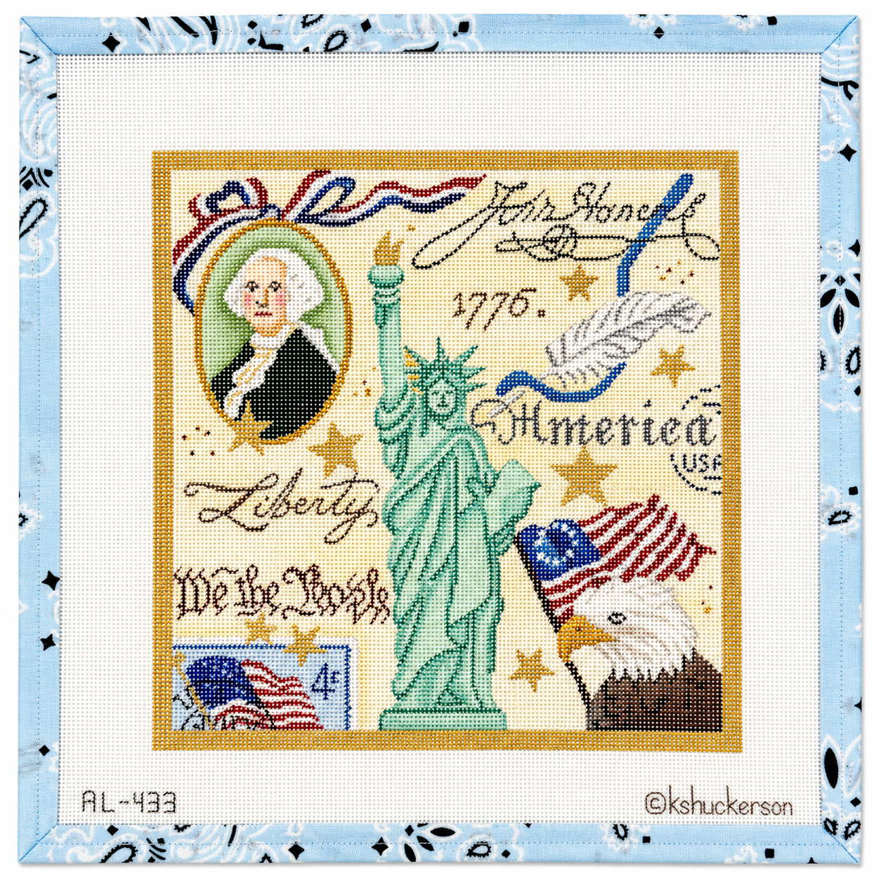 Collage Historic Independence Day Needlepoint Canvas