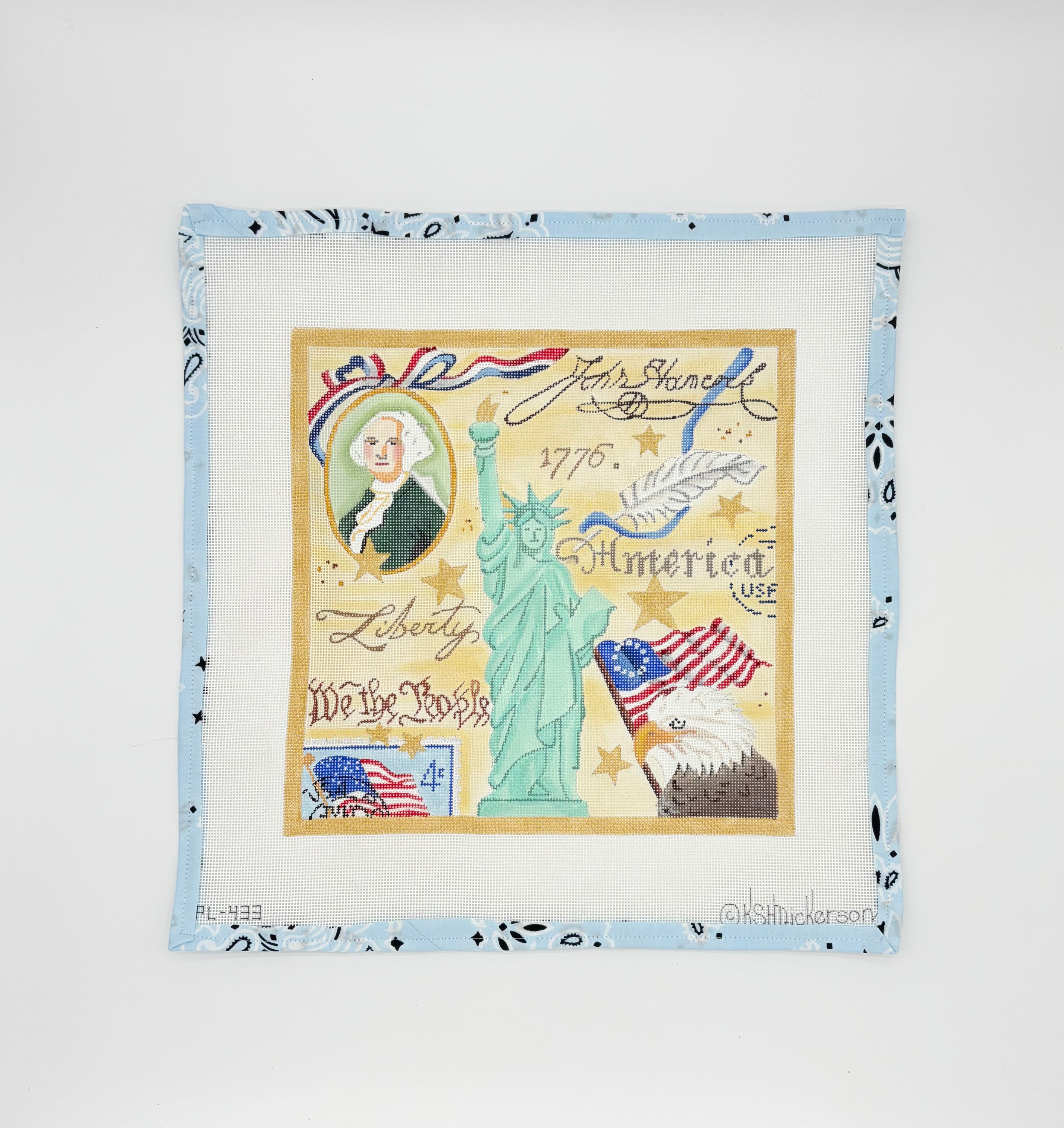 Kate Dickerson Collage Historic Independence Day Needlepoint Canvas
