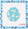 Welcome spring with the Bouncing Bunnies hand-painted needlepoint canvas by La Fete Needlepoint — 18 mesh, 4.25" x 3.5" design on a 9" x 9" canvas. A whimsical and joyful stitch for all levels. Canvas only; threads not included.
