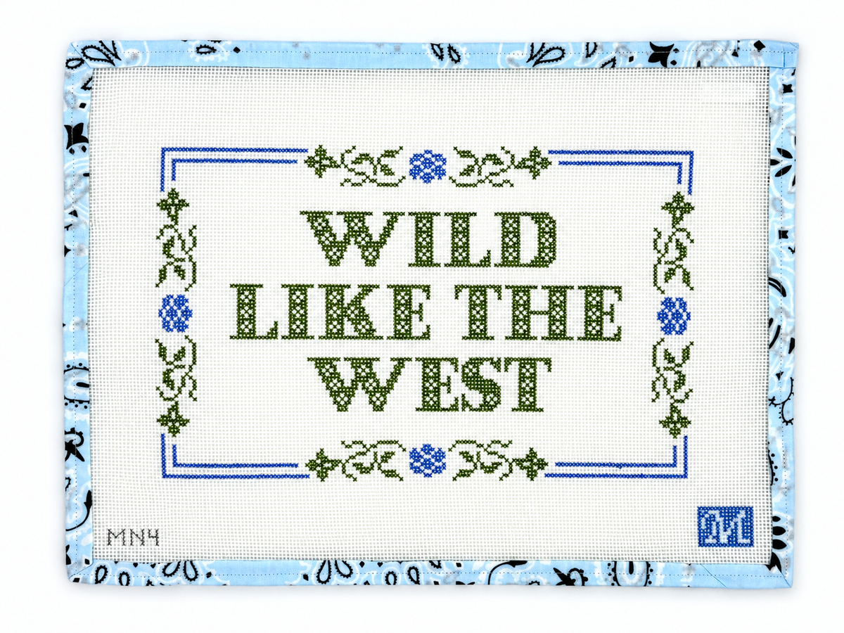 Shop Wild Like The West by Maura Nolan Designs at Fair Isle Needleworks. An 11.4 x 7-inch needlepoint design on 13 mesh. Threads not included.