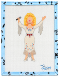 Pay tribute to an icon with the Dolly Parton needlepoint canvas by Moore Stitching — 18 mesh, approx. 5" x 3". Hand-painted and full of character. Canvas only; threads not included.