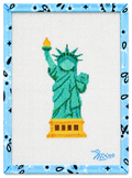 Stitch an American icon with the Liberty needlepoint canvas by Moore Stitching — 18 mesh, approx. 3" x 5". A patriotic and striking design for needlepoint enthusiasts. Canvas only; threads not included.