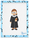 Honor the Notorious RBG with this needlepoint canvas by Moore Stitching — 18 mesh, approx. 3" x 5". A thoughtful gift or keepsake celebrating the legacy of Justice Ruth Bader Ginsburg. Canvas only; threads not included.