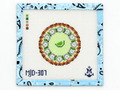 Stitch a Key Lime Pie needlepoint canvas by Morgan Julia Designs. This 4-inch round design is on 13-mesh canvas; threads are not included.