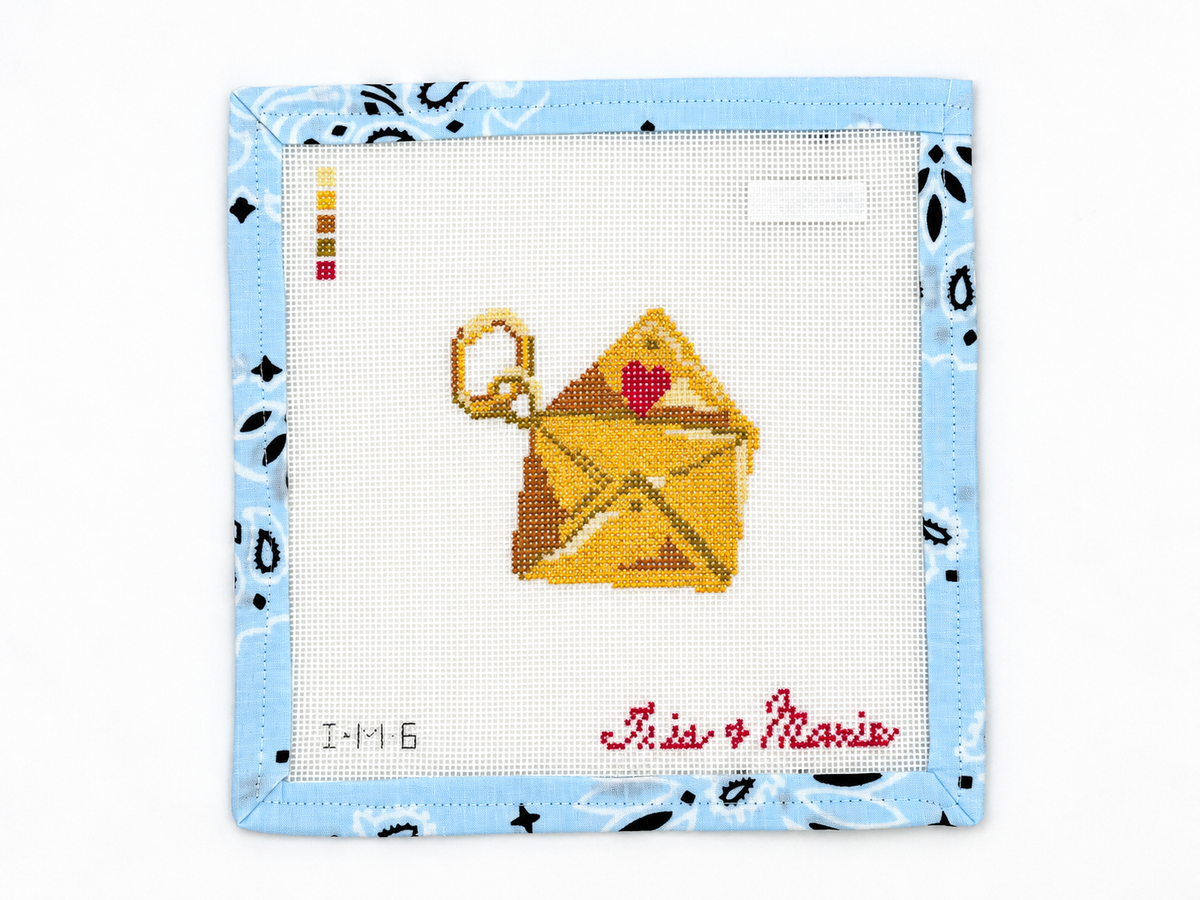Shop Envelope Charm by Morgan Julia Designs at Fair Isle Needleworks. A hand-painted needlepoint canvas on 18 mesh. Threads not included.