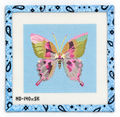 Stitch an 8-inch gold and green butterfly needlepoint canvas by Nash and Daughters, featuring Sara Kay Michael's artwork. 13 mesh; threads sold separately.