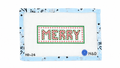  Stitch Merry Checkerboard Letters by Nash and Daughters. This 18-mesh needlepoint canvas measures 5.75 x 2.25. Threads sold separately.