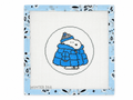 PEANUTS Snoopy in a blue and grey puffer coat by Officially Needlepoint. 5-inch round needlepoint canvas on 18 mesh. Threads not included.
