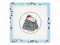PEANUTS Snoopy in a grey puffer coat by Officially Needlepoint. 5-inch round needlepoint canvas on 18 mesh. Threads not included.
