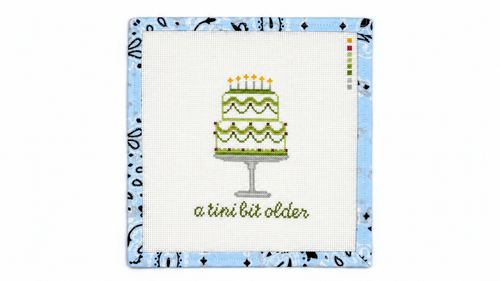 Shop 'Tini Bit Older Cake by Penny and Penny, an 18 mesh StitchPerfect needlepoint canvas with an approx. 4.5" x 5.5" design. Threads not included.