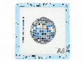 Stitch Rachel Barri's Disco Ball needlepoint canvas, a 4-inch round design on 18 mesh. Shop Fair Isle Needleworks. Threads sold separately.