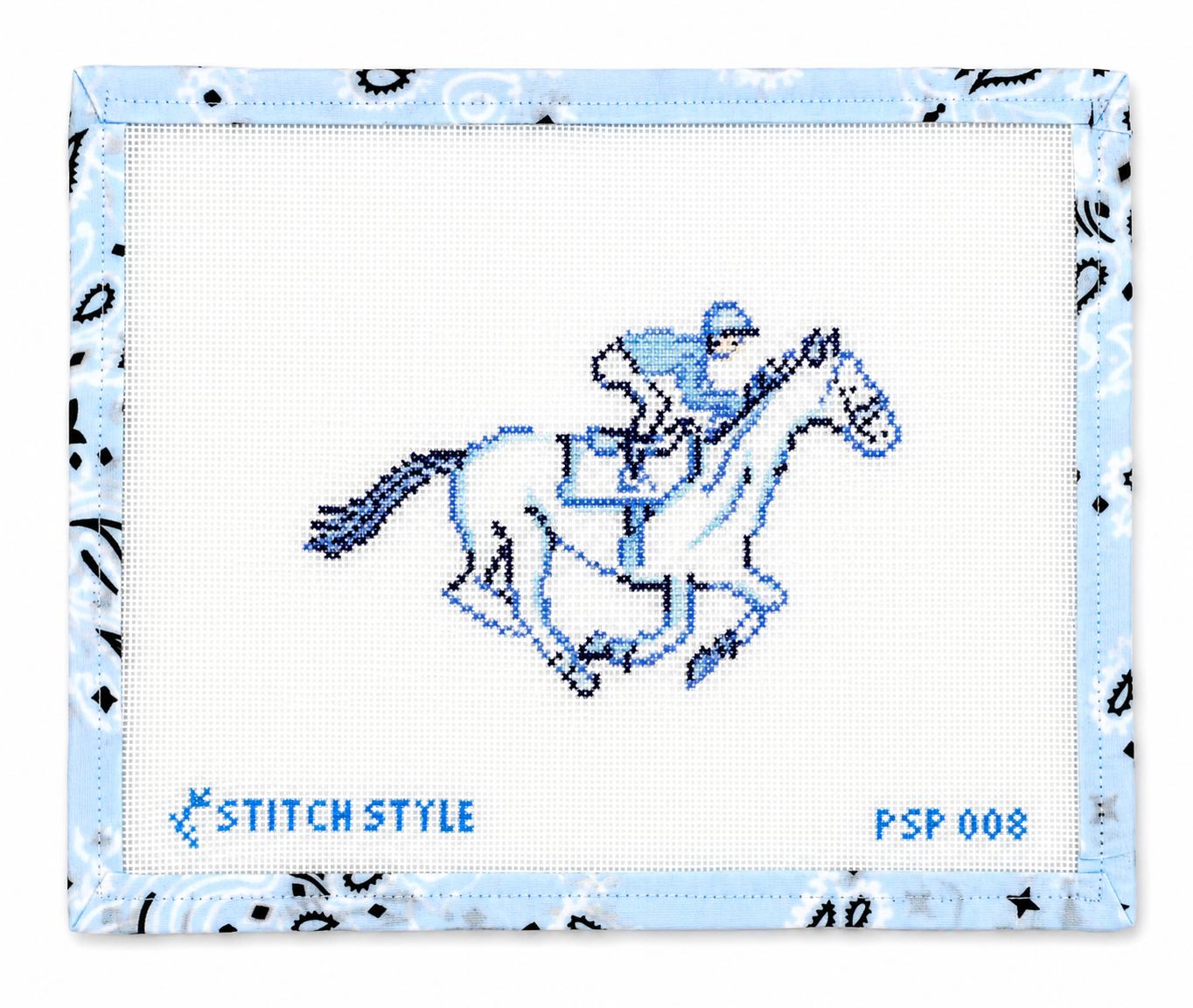 Kentucky Derby: Jockey on Horseback Needlepoint Canvas