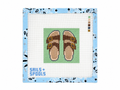Birks needlepoint canvas by Sails & Spools, inspired by the Birkenstock sandal. Hand-painted on 13 mesh with a 4 x 4-inch design. Threads not included.