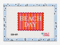 Salt and Sand Beach Day Pink and Orange Stripe Needlepoint Canvas
