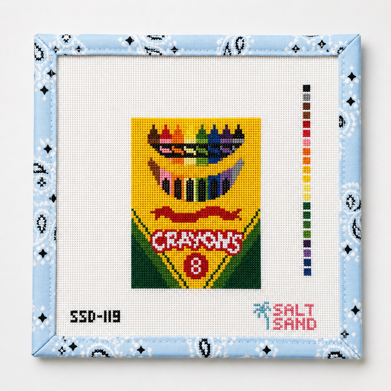 Salt and Sand Crayons Needlepoint Canvas

