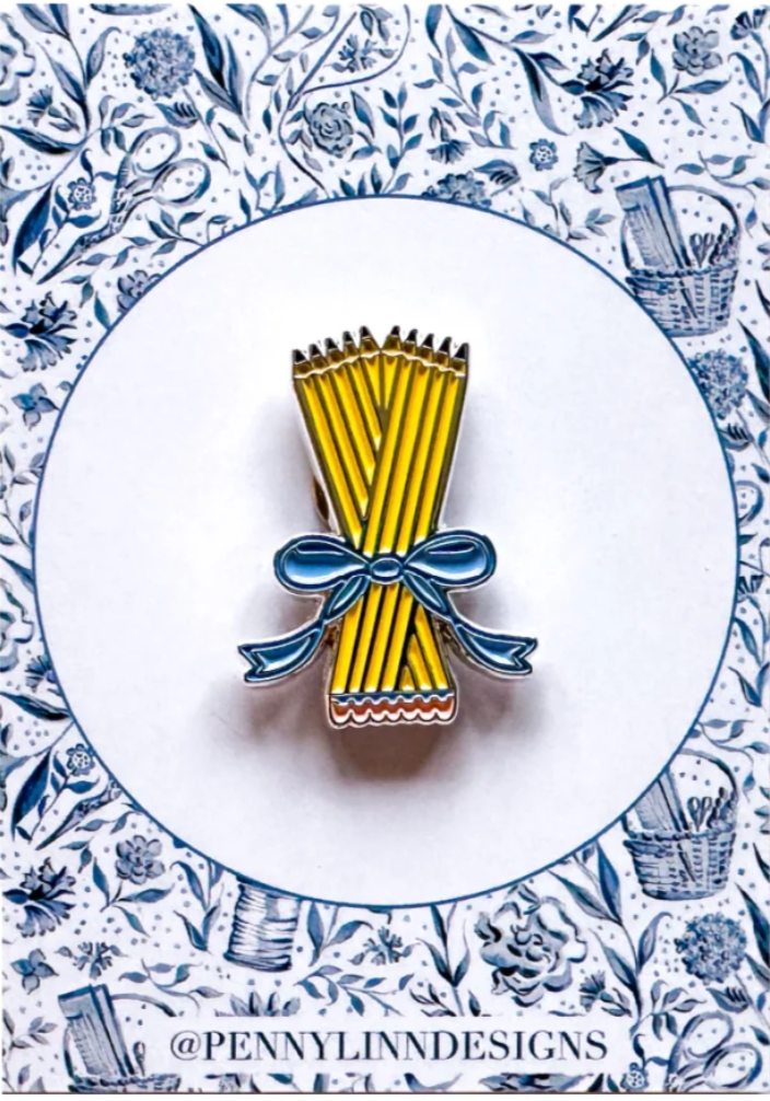 hop the Perennial Stitcher Pencil Bouquet Needleminder — a chic 0.9"x1.25" magnetic canvas companion. A must-have needlepoint accessory.