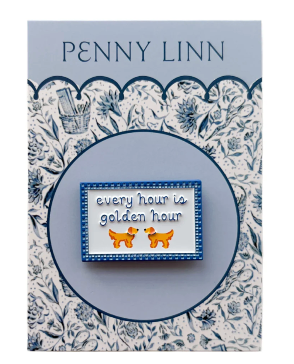Stitch in style with the Blue Hydrangea “Every Hour is Golden Hour” Delightful Needleminder — a magnetic needle holder measuring 0.8" x 1.25". A charming gift for needlepoint lovers.
