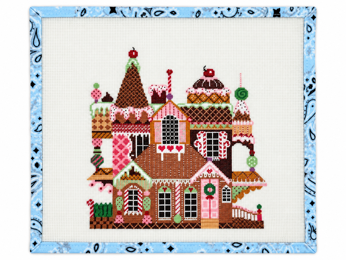 Bring storybook charm to your stitching with the Shelly Tribbey Designs C910 Christmas Manor needlepoint canvas on 18 mesh. Threads not included.