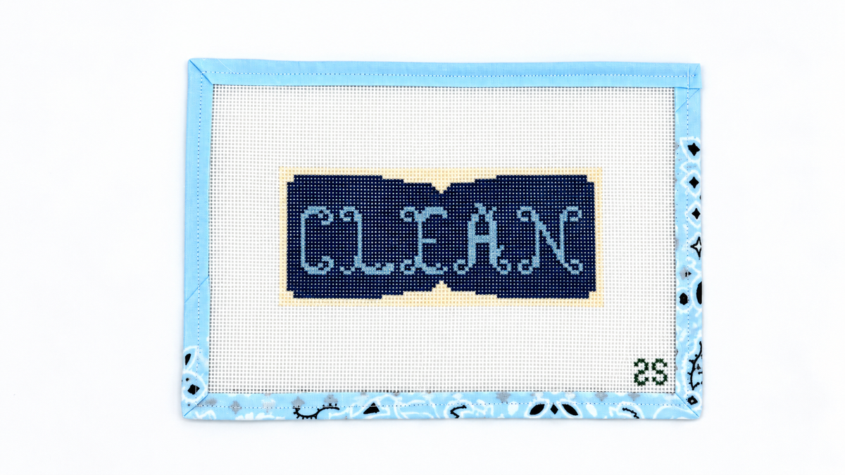 "Clean" Sign Needlepoint Canvas