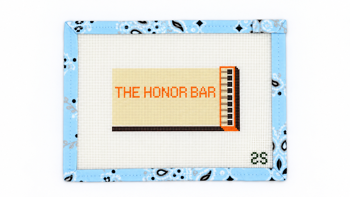 Shop The Honor Bar Matchbook by Spruce Street, an 18 mesh needlepoint canvas measuring 2.5" x 4". Unstitched; threads not included.