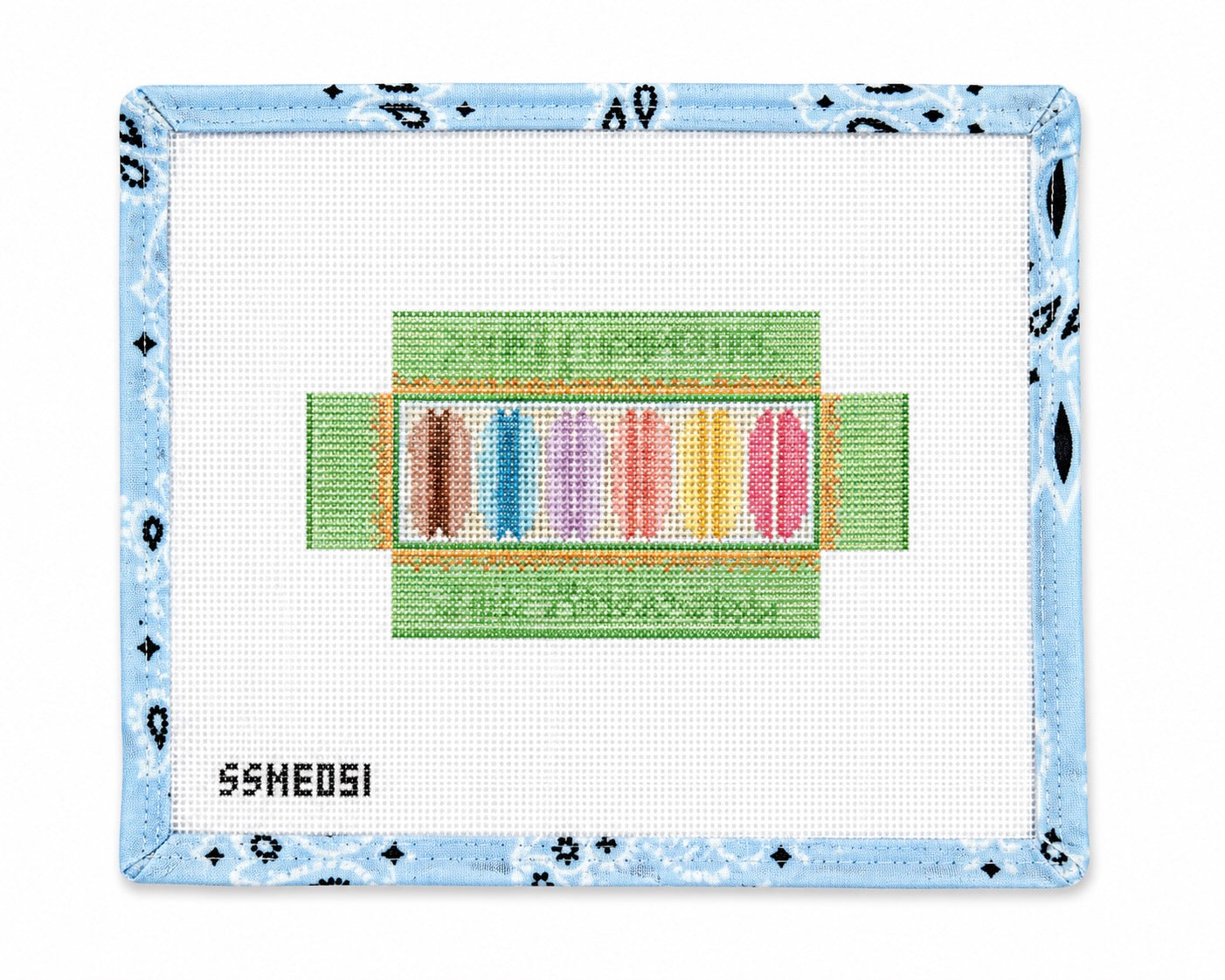 Stitch Style 3D Macaron Box Needlepoint Canvas